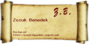 Zozuk Benedek névjegykártya